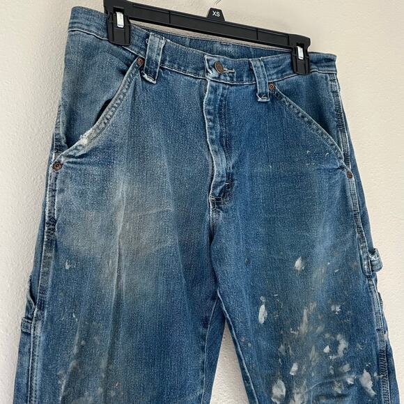 Vintage Wrangler Carpenter Y2K distressed thrashed  grunge punk rock holes 30x30 - Picture 4 of 16